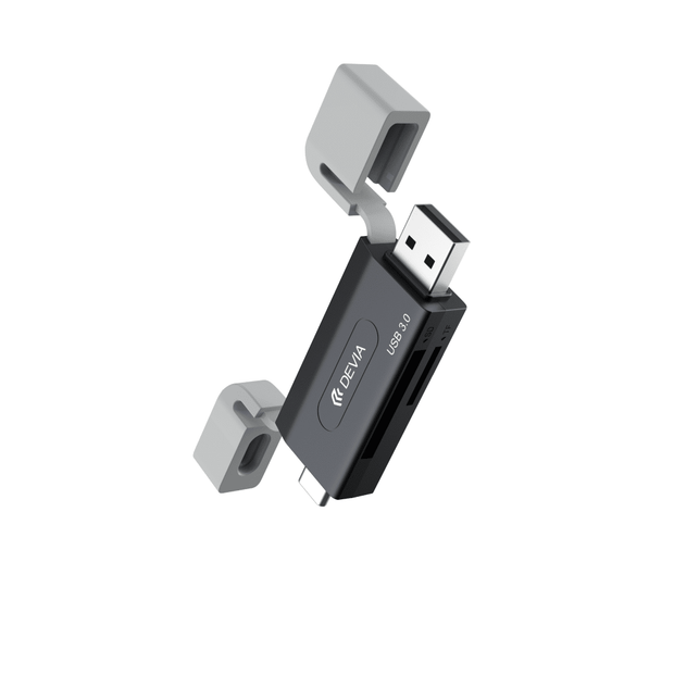 DEVIA Leopard Series USB+Type-C 3.0 To SD/TF 2 In 1 High-Speed Card Reader