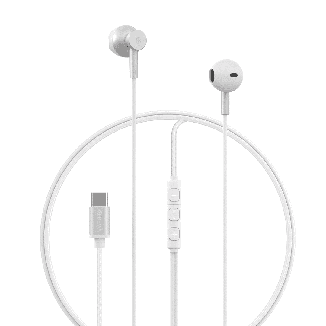 DEVIA Smart Series M2 Metal Wired Earphone(Type-C Digital) - silver