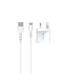 مجموعة شاحن DEVIA سمارت سيريز 2.4 أمبير بمنفذين USB مع كابل USB-C (5 فولت، قابس بريطاني) (V2)