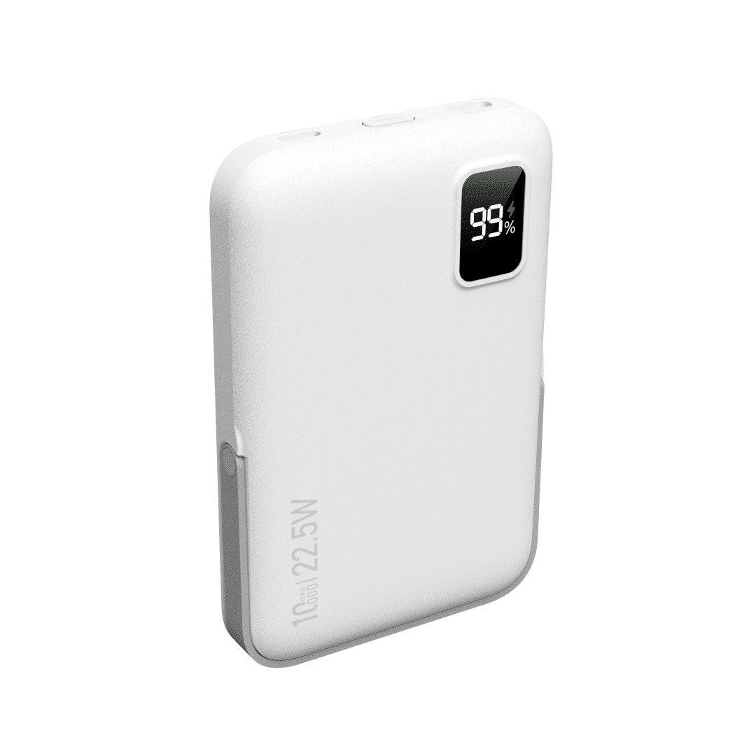 DEVIA Extreme Speed Series 22.5W Fast Charging Magnetic Power Bank With Bracket (10000mAh) - White