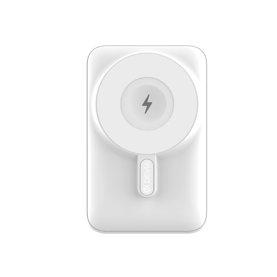 DEVIA Extreme Speed Series 22.5W Fast Charging Magnetic Power Bank With Bracket (10000mAh) - White