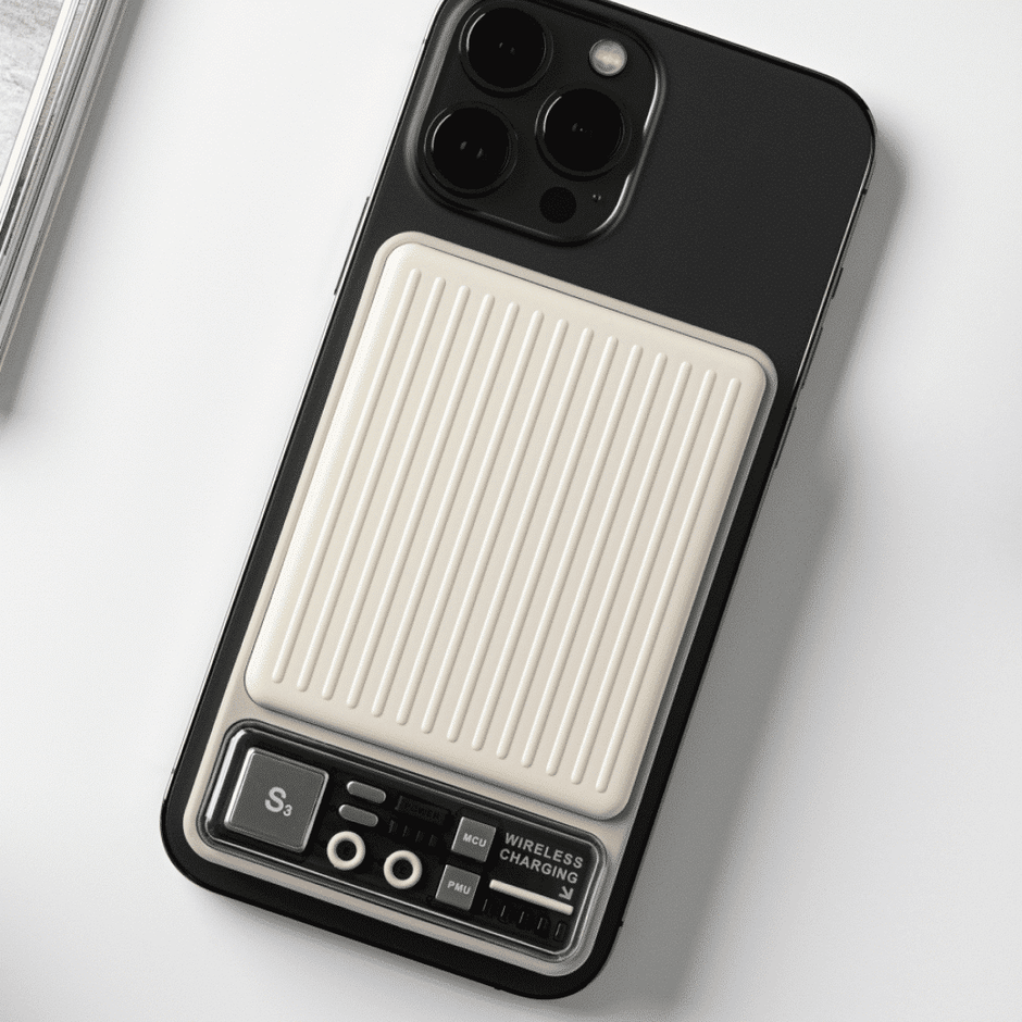 شاحن متنقل لاسلكي مغناطيسي DEVIA Extreme Speed Series بقدرة 22.5 واط (10000 مللي أمبير) - لون عاجي