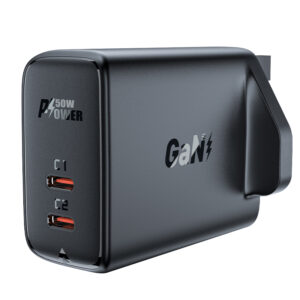ACEFAST PD50W GaN (USB-C+USB-C) dual port charger – Black