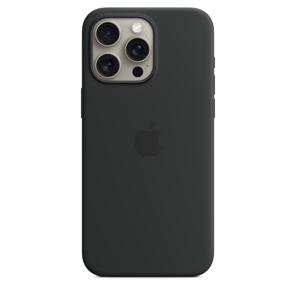 Black Silicone Case with MagSafe for iPhone 15/Plus/Pro/Pro Max