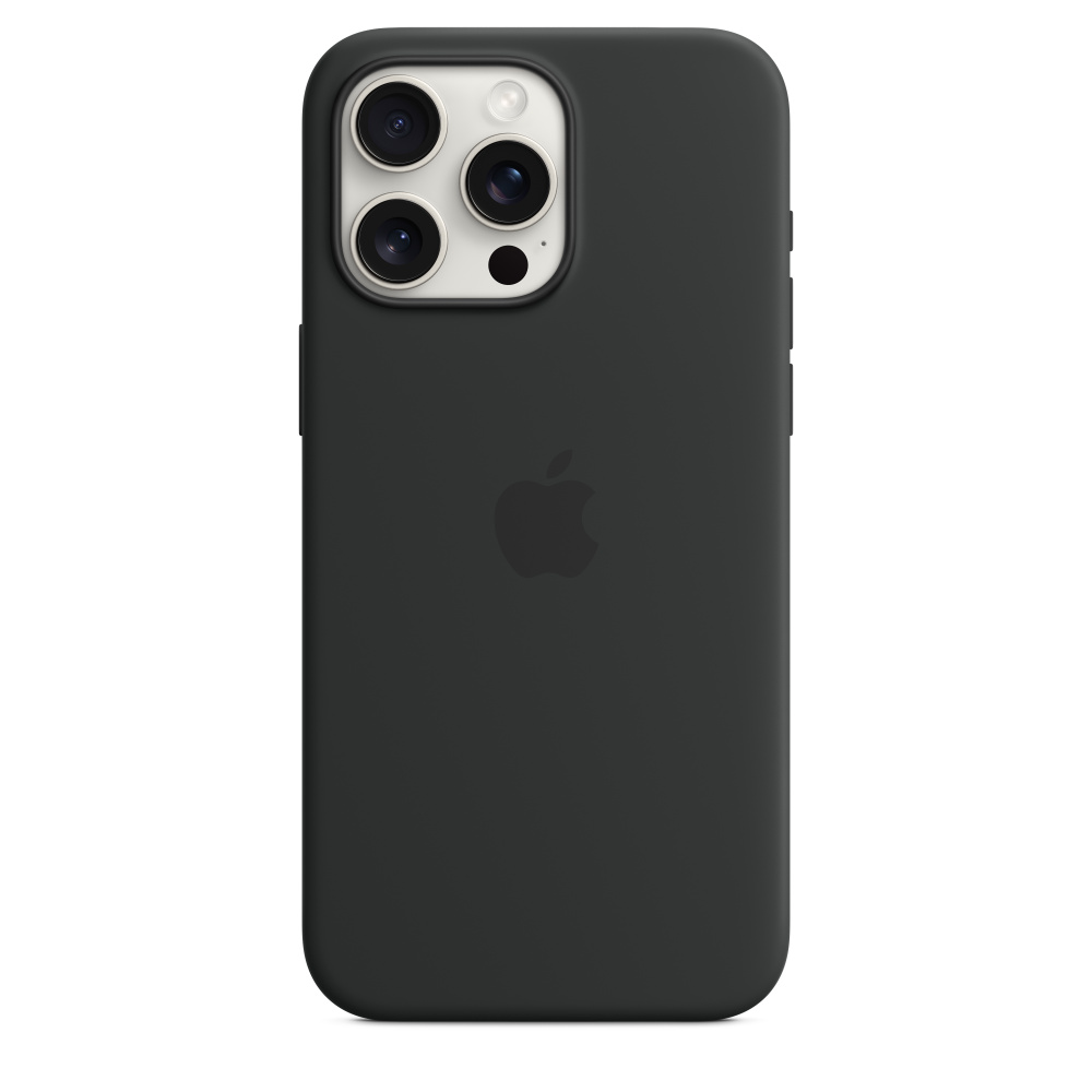 Black Silicone Case with MagSafe for iPhone 15/Plus/Pro/Pro Max - وێنە 3