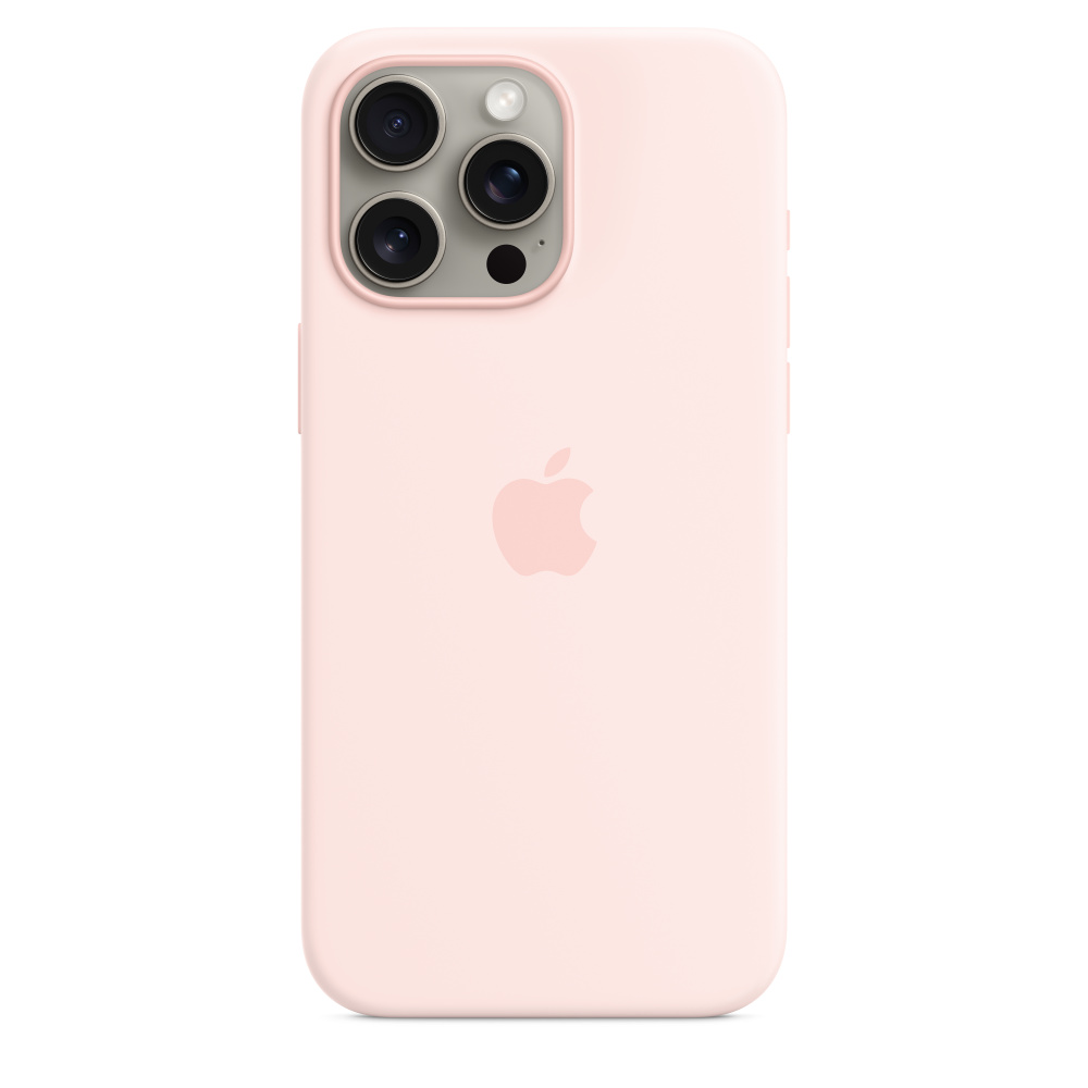 Light Pink Silicone Case with MagSafe for iPhone 15 Plus/Pro