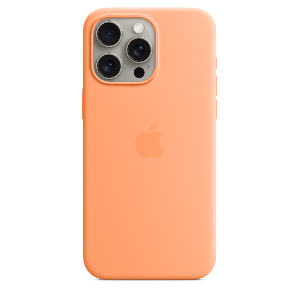 Orange Sorbet Silicone Case with MagSafe for iPhone 15/Plus/Pro/Pro Max