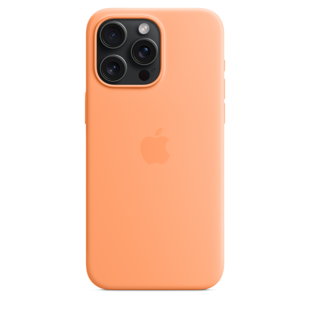 Orange Sorbet Silicone Case with MagSafe for iPhone 15/Plus/Pro/Pro Max - الصورة 4
