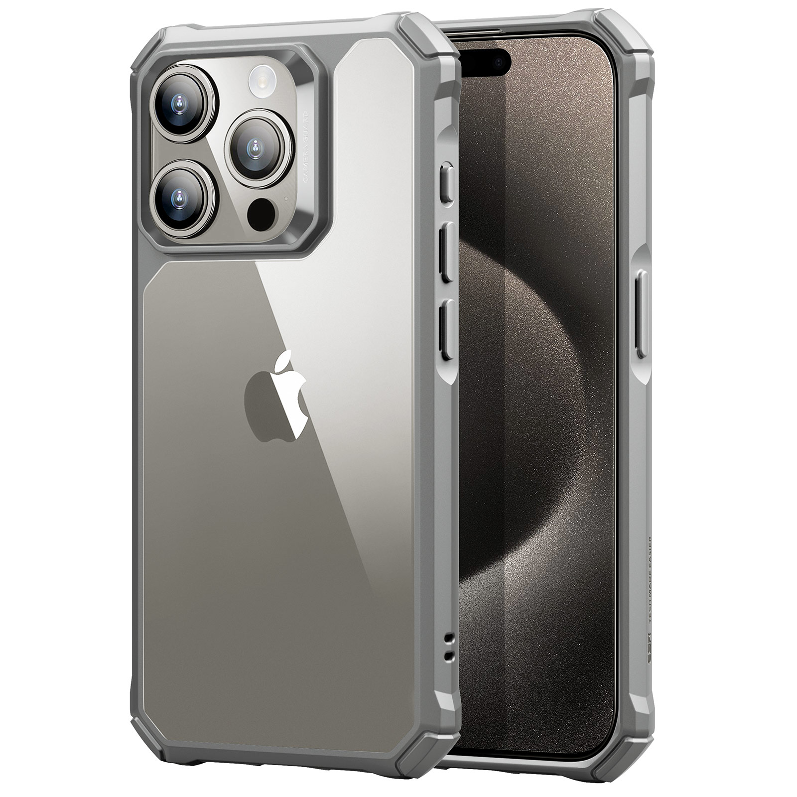 ESR Clear Grey Air Armor Case for iPhone 15 Pro/Pro Max
