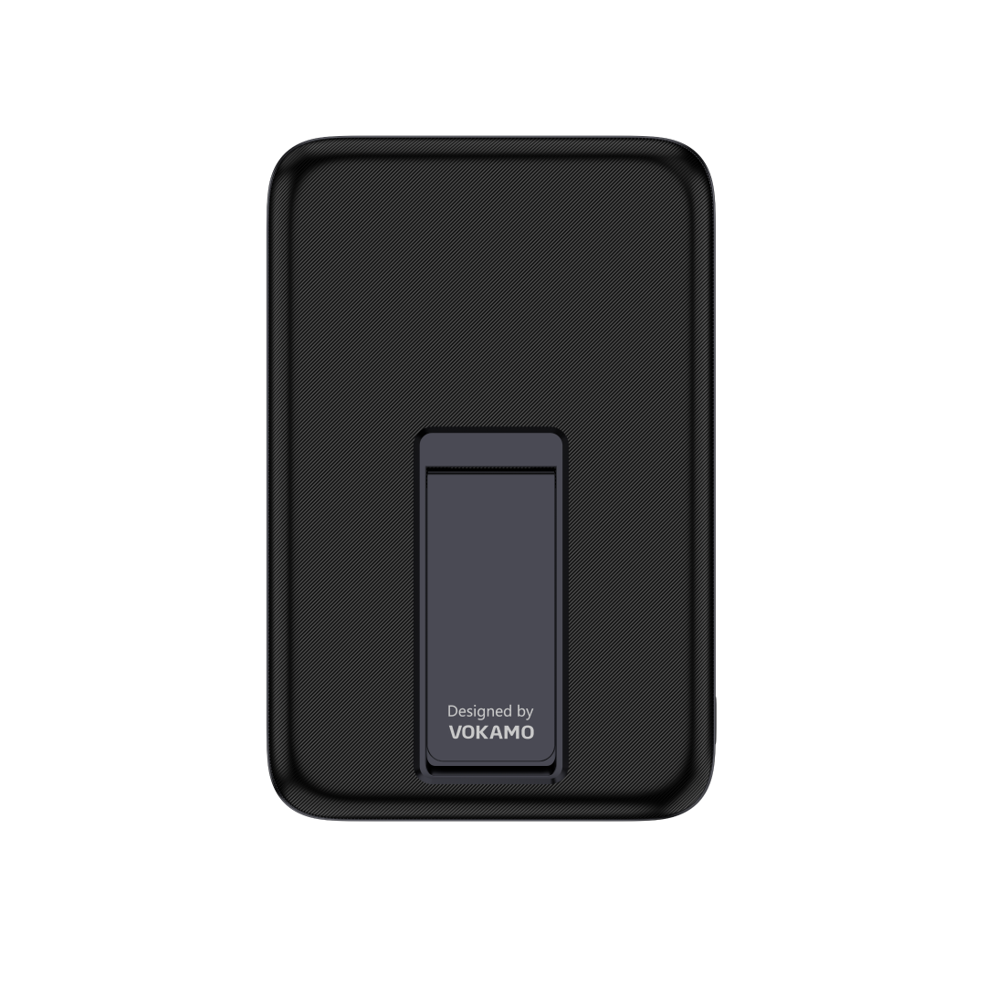 VOKAMO Magstand Mobank Power Bank With Magnetic Holder - Black -
