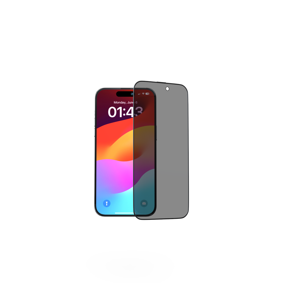 DEVIA iPhone 15 / Plus / Pro Max Van Series Privacy Soft edge Twice-Tempered Glass - Black