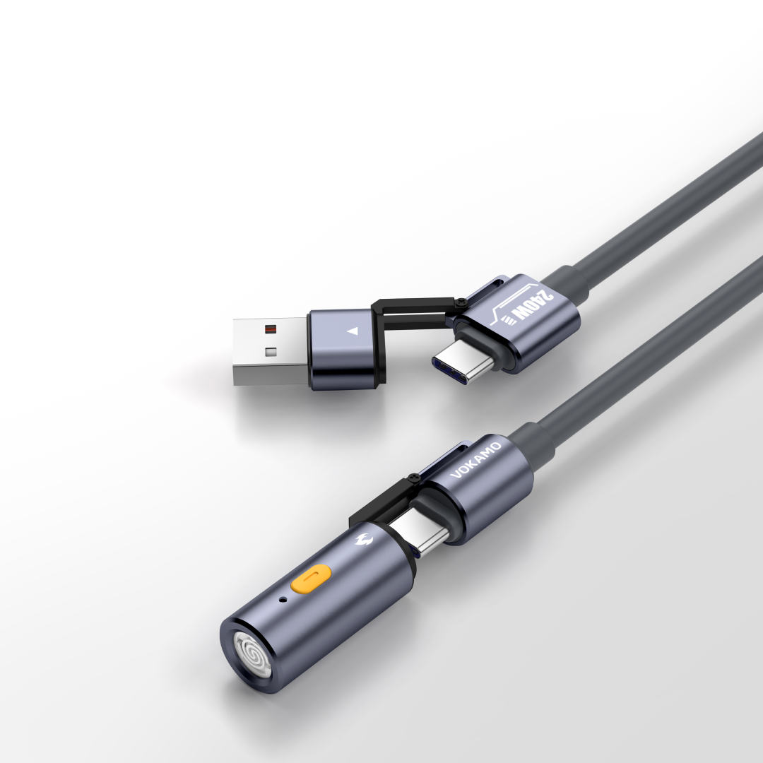 VOKAMO iMecha Series Mechanics Series 240W 4-in-1 Multi-Use Cable (lgniter Version) - - الصورة 2