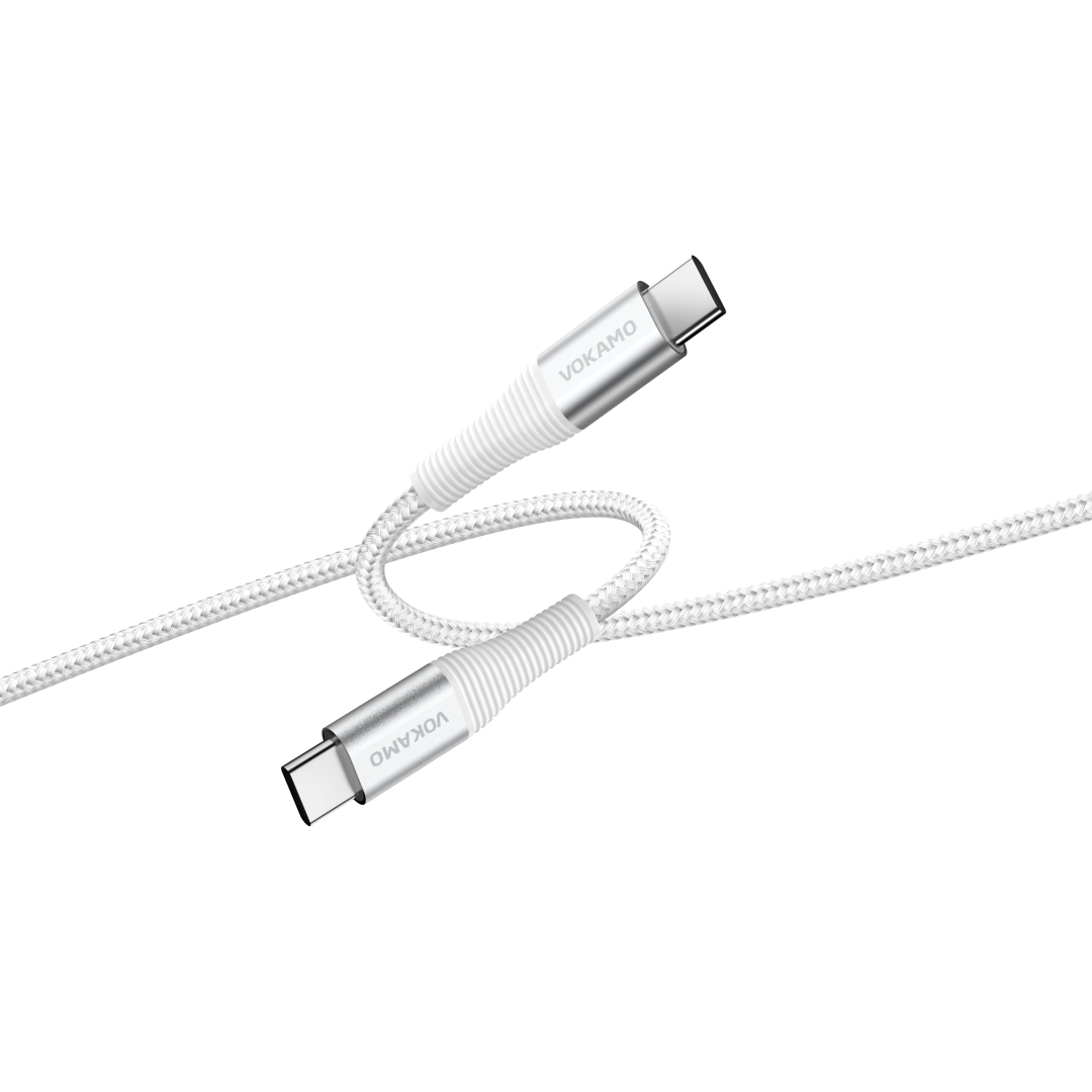 VOKAMO Luxlink Series Type C to Type C Cable 100W (1.2m)-silver -