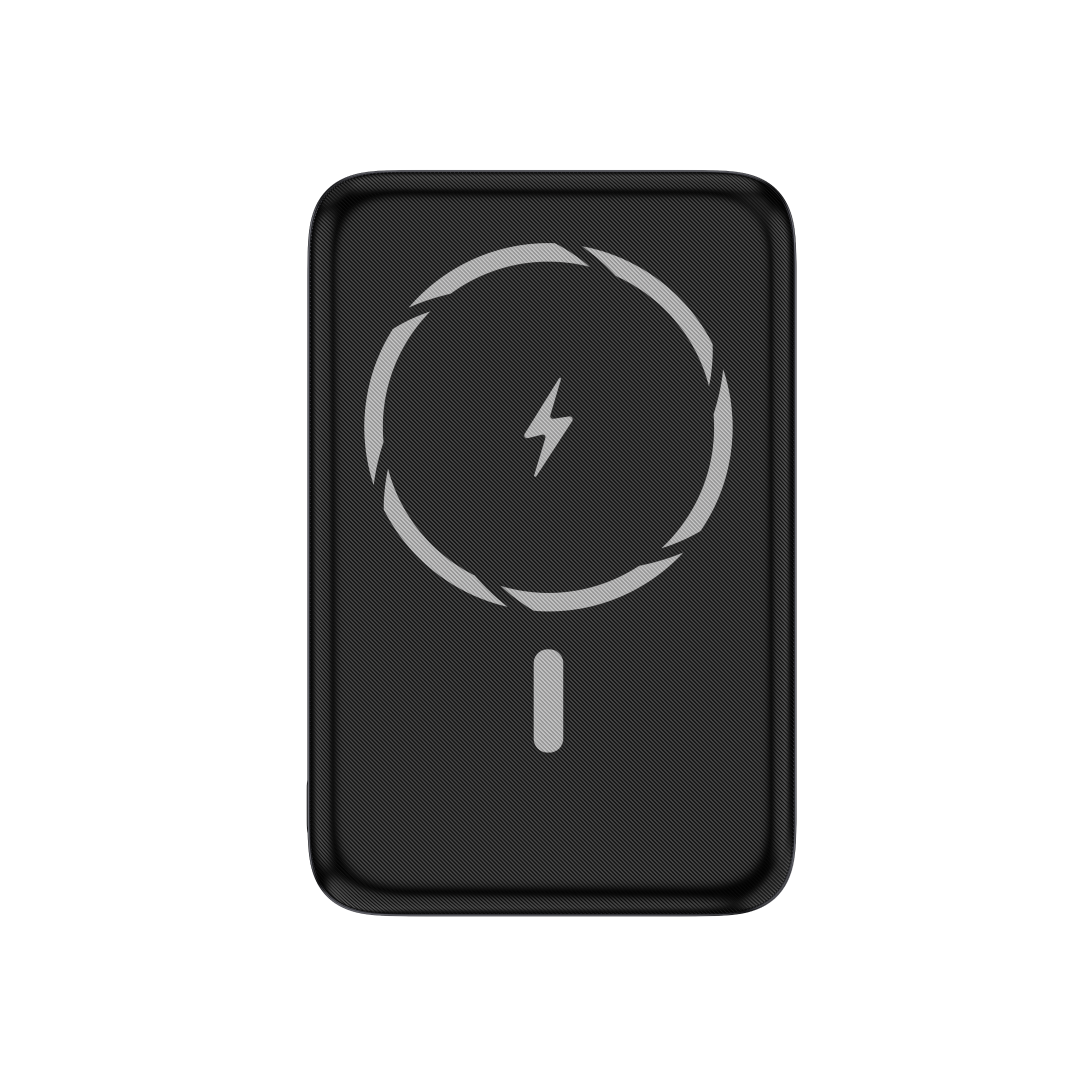 VOKAMO Magstand Mobank Power Bank With Magnetic Holder - Black - - وێنە 2