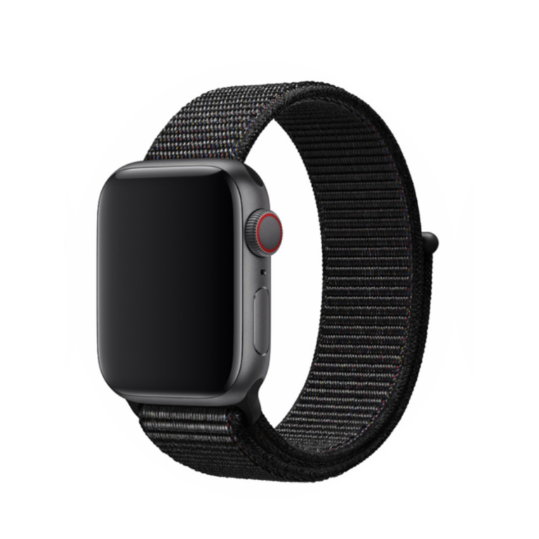 DEVIA iWatch Sport3 Nylon Watch Loop – Black, Adjustable & Breathable Strap for Apple Watch