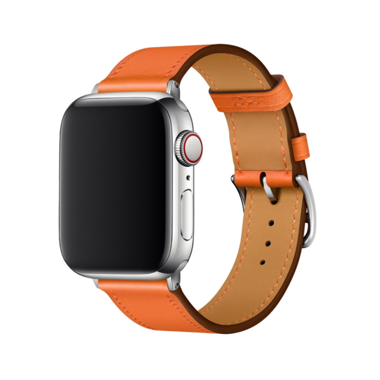DEVIA iWatch 38|40|41mm Elegant PU Leather Watch Band - Hermes Orange