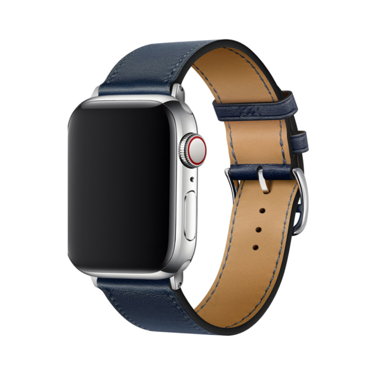 DEVIA iWatch 38|40|41mm Elegant PU Leather Watch Band - Deep Navy