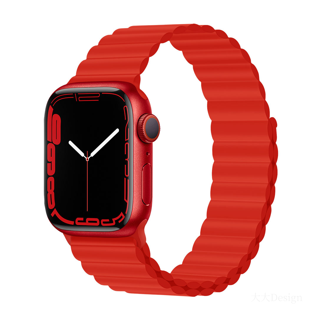 DEVIA Deluxe Series Sport3 Silicone Magnet Watch Band for Apple Watch (Red)
