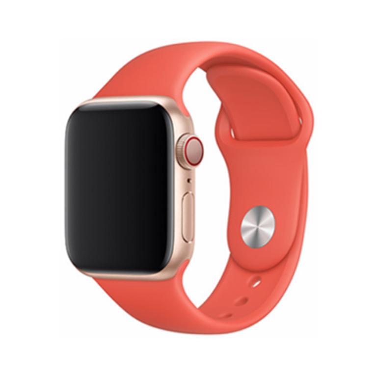 DEVIA Deluxe Series Sport Watch Band for Apple Watch in Nectarine – Compatible with 42mm, 44mm, 45mm, and 49mm sizes. Stylish, durable, and perfect for an active lifestyle.
