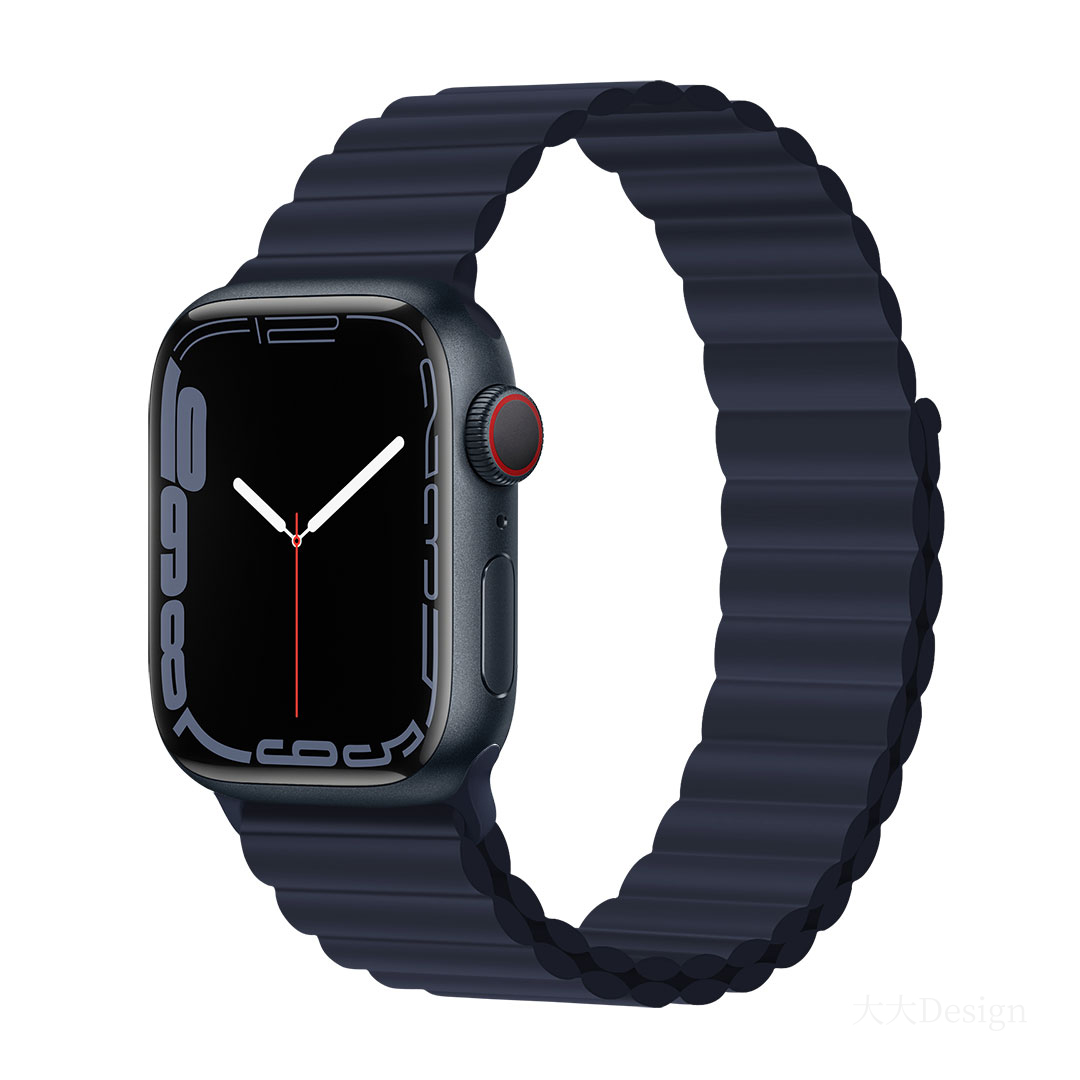 DEVIA Deluxe Series Sport3 Silicone Magnet Watch Band for Apple Watch (indigo)