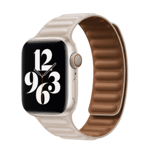 DEVIA Elegant Two-Tone Leather Watch Band for Apple Watch (Starlight)