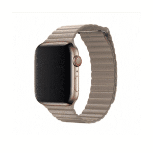 DEVIA Elegant Leather Loop Watch Band for Apple Watch ( stone ) – Premium Style, Comfort