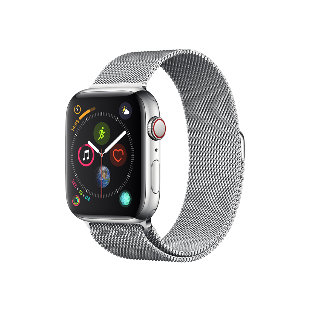 Apple - daitain Platinum Demure Stretch Apple Watch Strap – Cumbie Jewelers