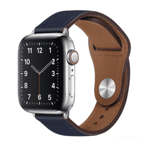 DEVIA T-Buckle PU Leather Watch Band for Apple Watch (Dark blue) (38mm, 40mm, 41mm) – Stylish & Durable
