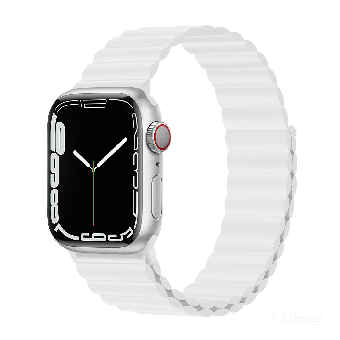 DEVIA Deluxe Series Sport3 Silicone Magnet Watch Band for Apple Watch (White)