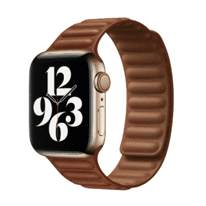 DEVIA Elegant Two-Tone Leather Watch Band for Apple Watch (Saddle brown)