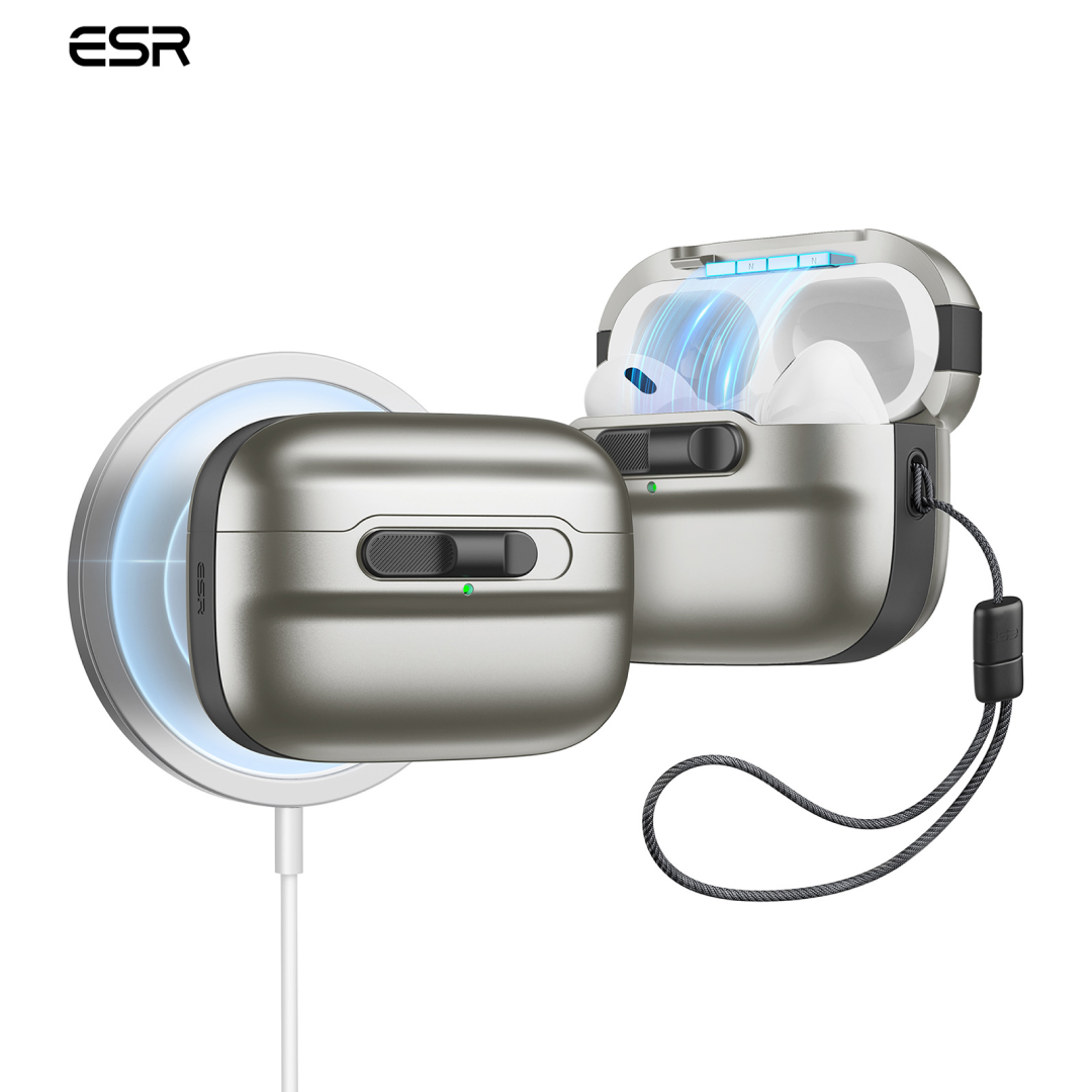 ESR Pulse Magnetic Lock Case (HaloLock), Compatible with AirPods Pro - Titanium
