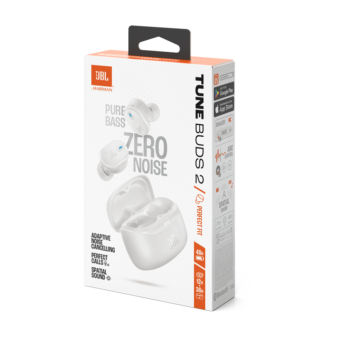 JBL Tune Buds 2 True Wireless In-Ear Earbuds with Mic - White - الصورة 10