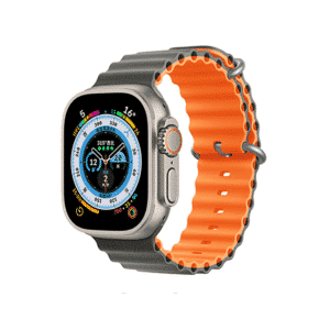 DEVIA iWatch 42|44|45|49mm Deluxe Series Sport6 Silicone Two-tone Watch Band - gray+orange
