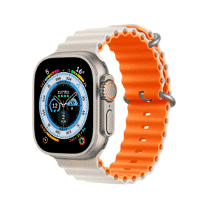DEVIA iWatch 42|44|45|49mm Deluxe Series Sport6 Silicone Two-tone Watch Band - starlight+orange