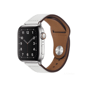 DEVIA iWatch 42|44|45|49mm T Buckle PU Leather Watch Band - white