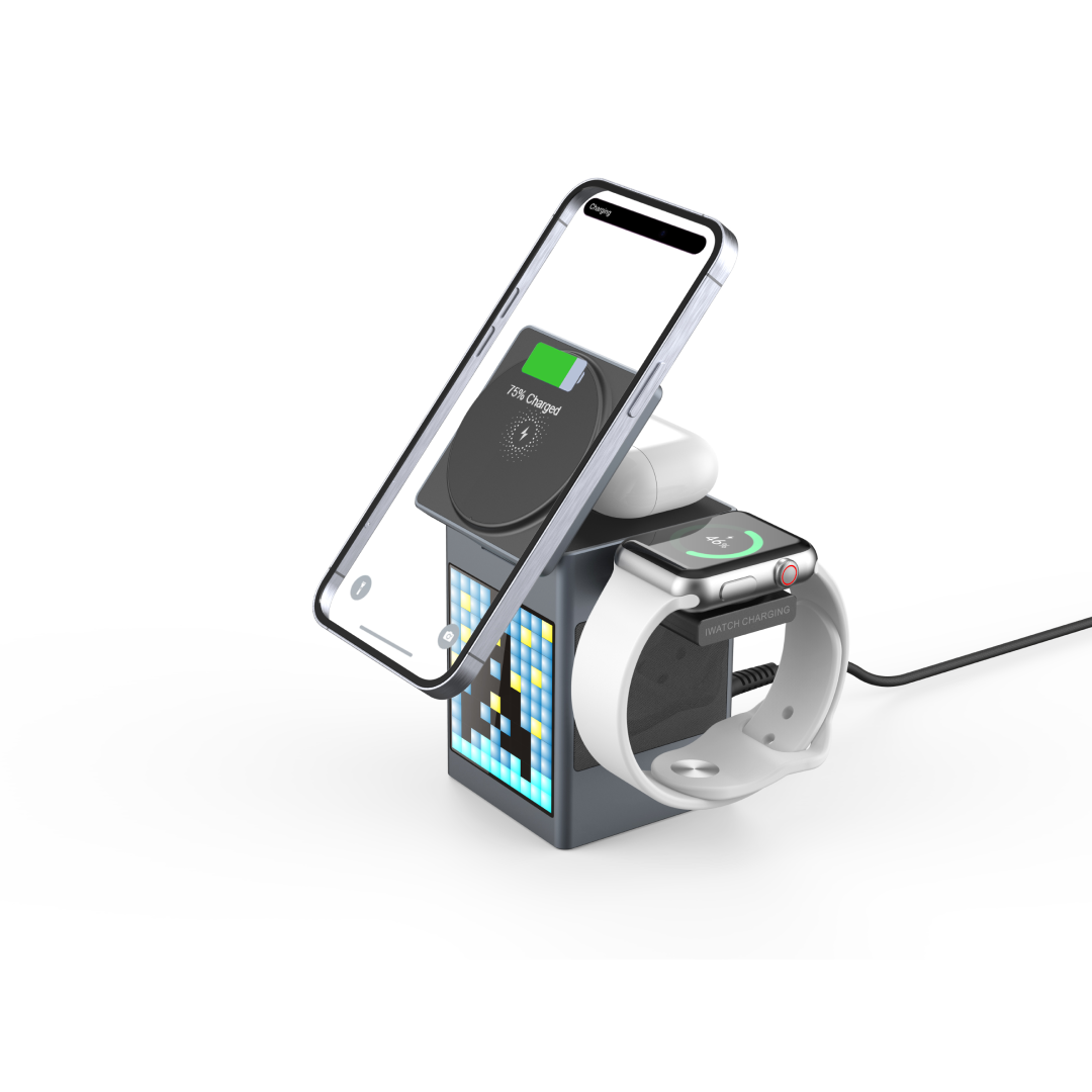 iCenter S5-Qi2 6-in- 1 Magnetic Wireless Charger - Deep Space Gray