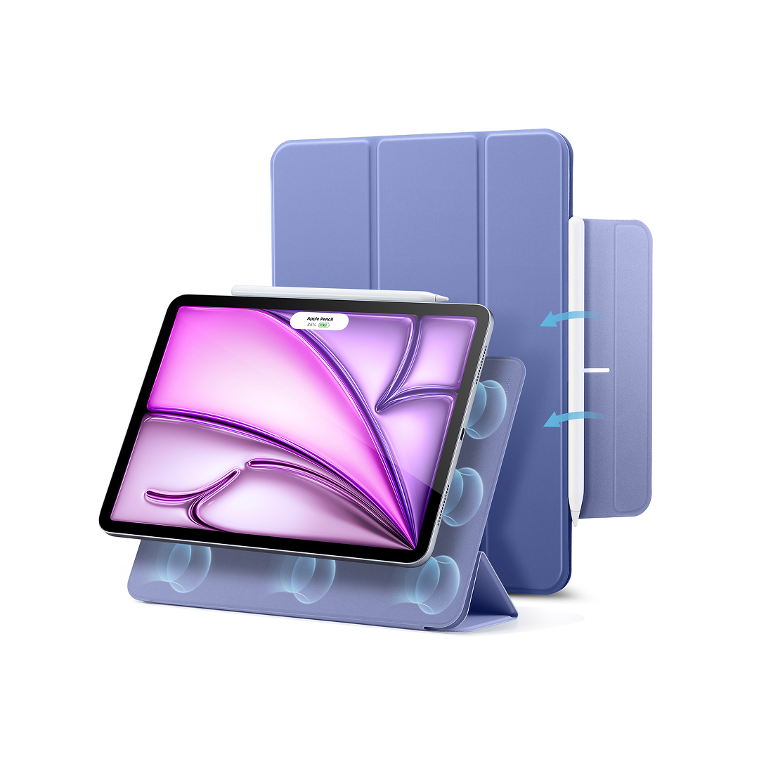 ESR Rebound Magnetic Case, Compatible with iPad Air 13 (2024), Pro 12.9 (6th/5th/4th Gen), Lavender - 1B1980403