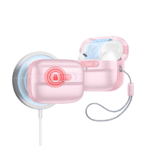 ESR Pulse Magnetic Lock Case (HaloLock), Compatible with AirPods Pro, Pink