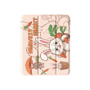COMMA Lingos Series iPad Case With Pencil Slot - iPad 10.9 2022 - Cherry blossom Rabbit