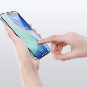Comma Dun Series Crystal Diamond Hardness Tempered Glass(With Assist Tool) - iPhone 17 Pro Max - Black